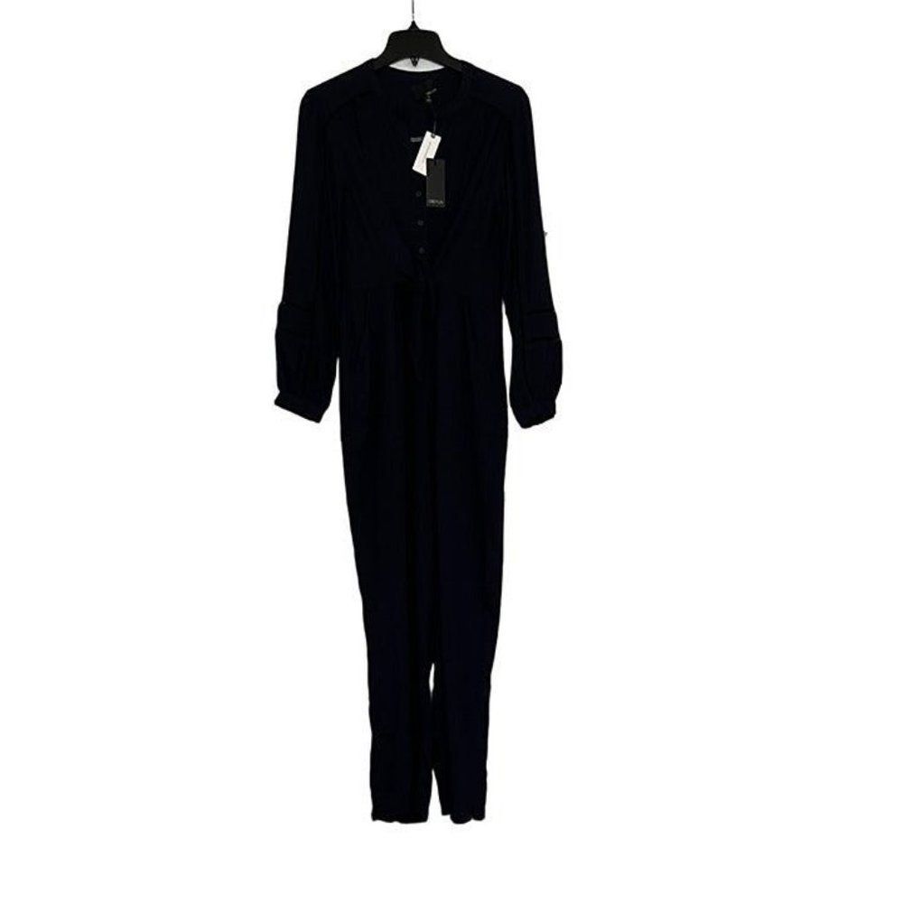 Anthropologie Greylin Navy Tie Front Jumpsuit NWT Size Small